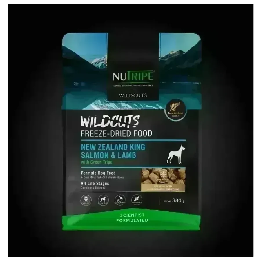 New Zealand King Salmon & Lamb with Green Tripe